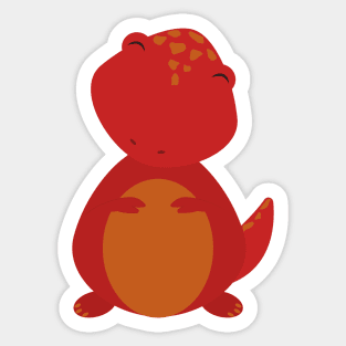 Happy Red Baby Dinosaur Sticker